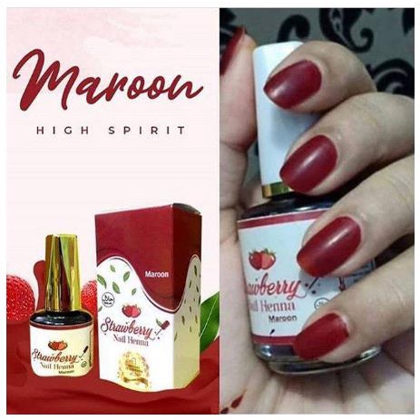 ^ KYRA ^ Strawberry Kutek Muslimah Scent Nail Polish Henna Kutek Henna Cutex Kuku