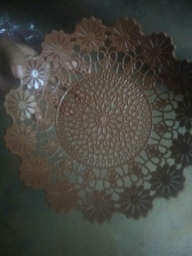 Piring Anyaman Plastik / Piring Rotan / Piring Motif Bunga Lavender