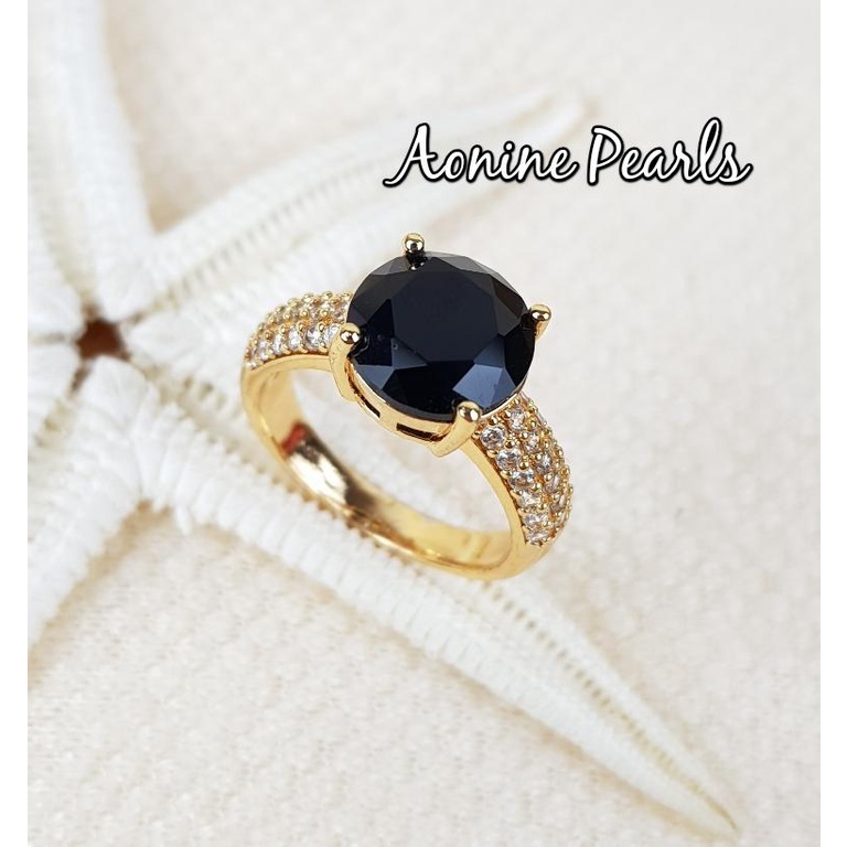 Cincin Batu Zircon Hitam