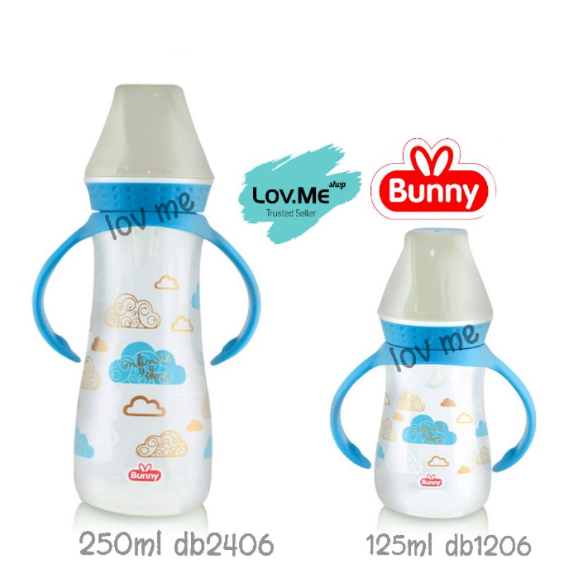 lov me❤ Lusty Bunny Regular Bottle Botol Susu dot Bayi With Handle With Overmolded Hood db1206 db2406 125ml 250 ml