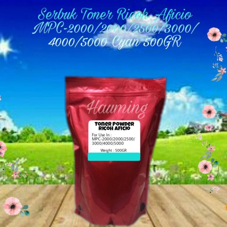 Serbuk Toner Ricoh Aficio MP C2000 C2500 C3000 C4000 C5000 MPC2000 MPC2500 MPC3000 Cyan 500gr