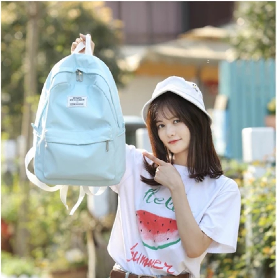 Twenty Bag - Tas Ransel Sekolah Anak Wanita Dan Pria Untuk Anak PAUD TK SD SMP Terbaru 2021 Kekinian Motif Carakter PHIUM POLOS Korean Sytle Bahan Canvas