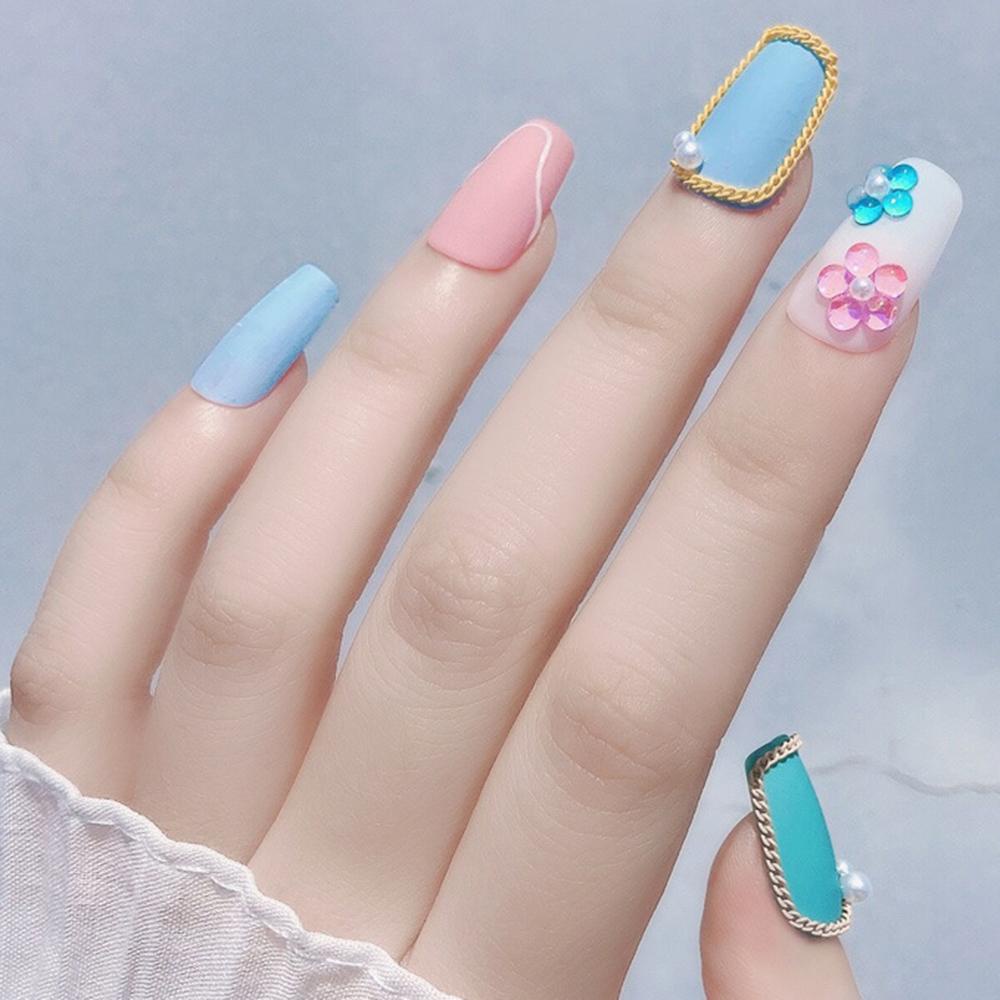 Preva 1kotak Kuku Rhinestones Perhiasan Salon Wanita DIY Manicures Ukuran Campur Mermaid Bulat Kaca Dekorasi