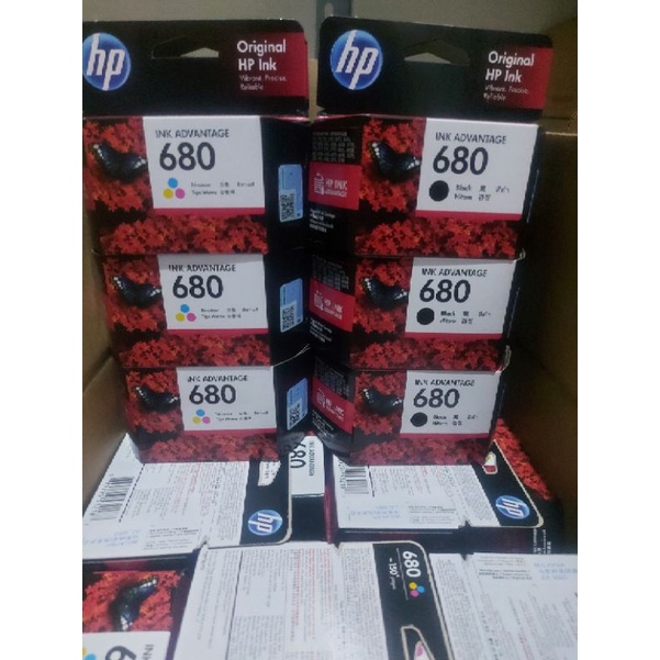 PAKET TINTA HP 680 BLACK + COLOUR ORIGINAL