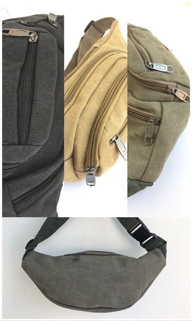 Tas pinggang pria / waist bag kanvas import C-series