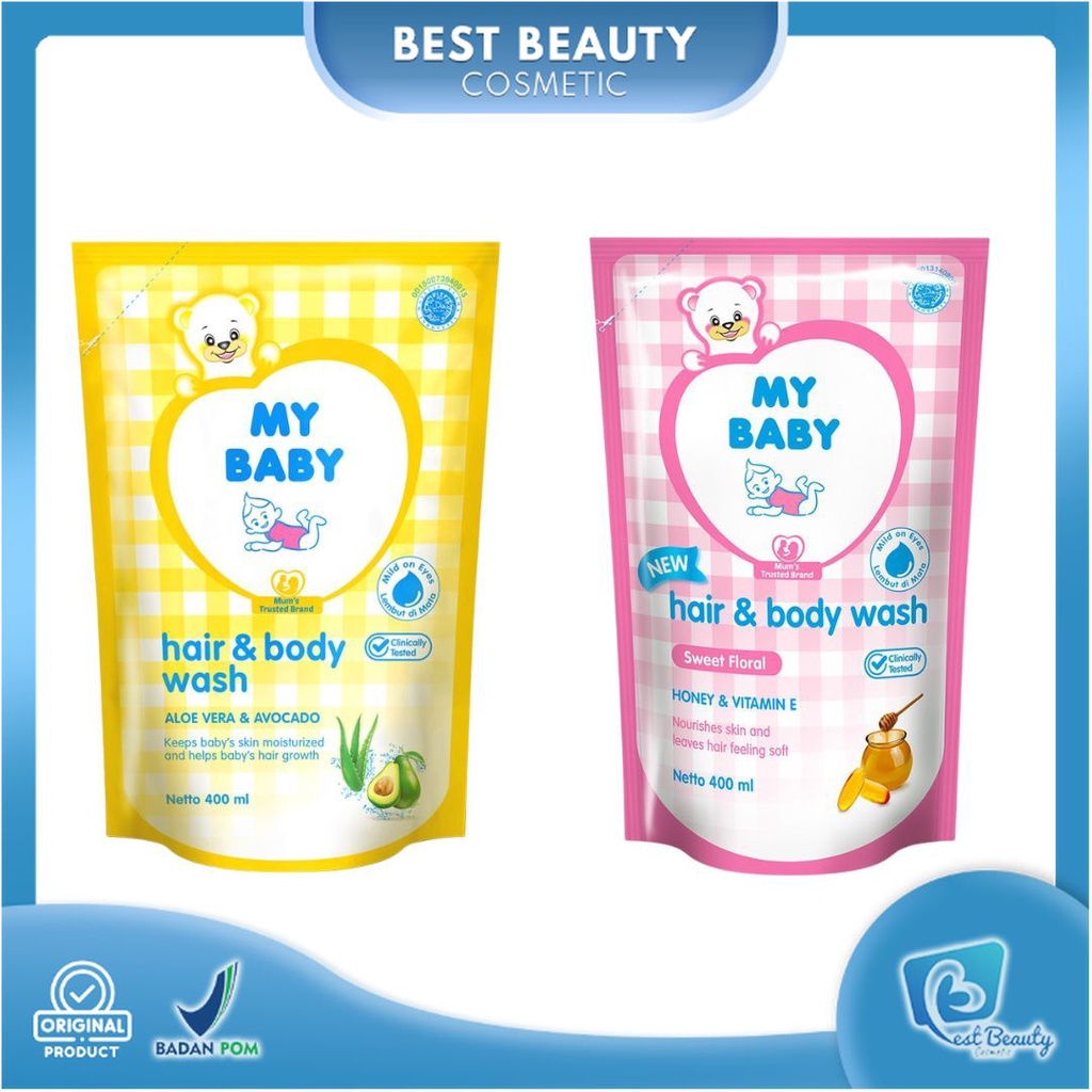 ★ BB ★  MY BABY Hair &amp; Body Wash Refill 400ml - Sabun Bayi &amp; Shampo Isi Ulang 2in1