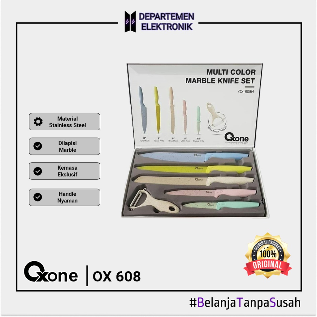 Pisau set oxone Marble Coating Ox-608 MURAH BANGET / GARANSI RESMI