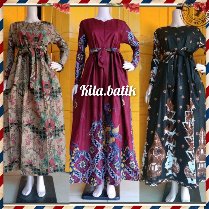 MS GAMIS BATIK SRIWEDARI MAXI MODERN BUMIL/BUSUI KATUN SOGAN.M L XL XXL/ld -100-104-110-120 .