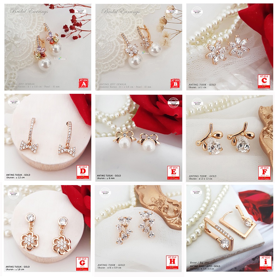 AT 054 Anting Mutiara Mewah Anting Bridal Earrings Anting Pernikahan Anting Pesta Pertunangan Anting Mempelai Wanita Aksesoris Kemanten Giwang Pengantin Anting Xuping Mewah Anting Pengantin Modern Aksesoris Pernikahan Internasional Pearl Luxx Xuping