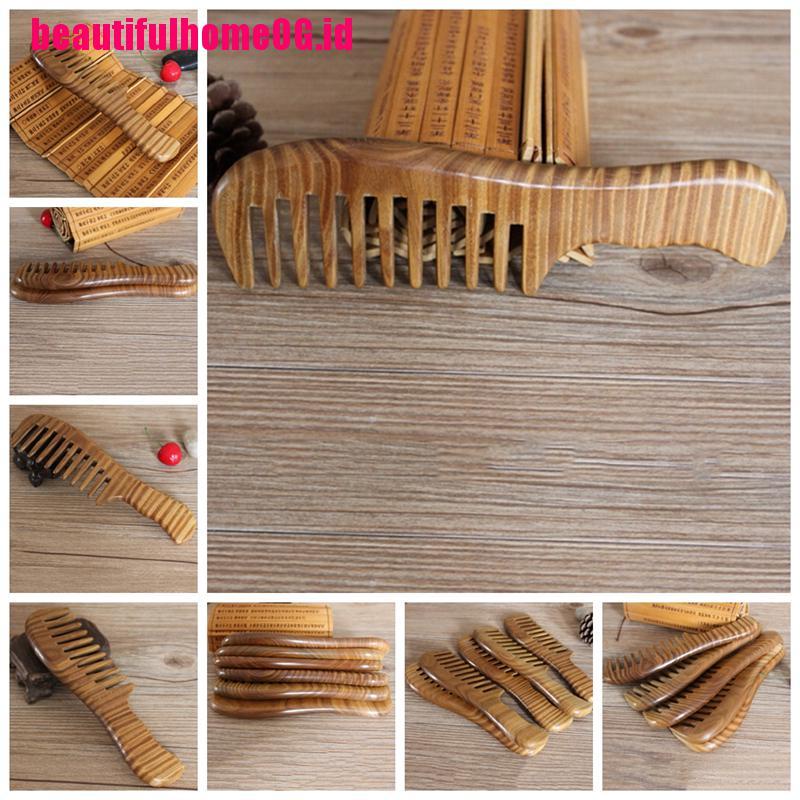 Sisir Kayu Cendana Alami Handmade Model Gigi Lebar