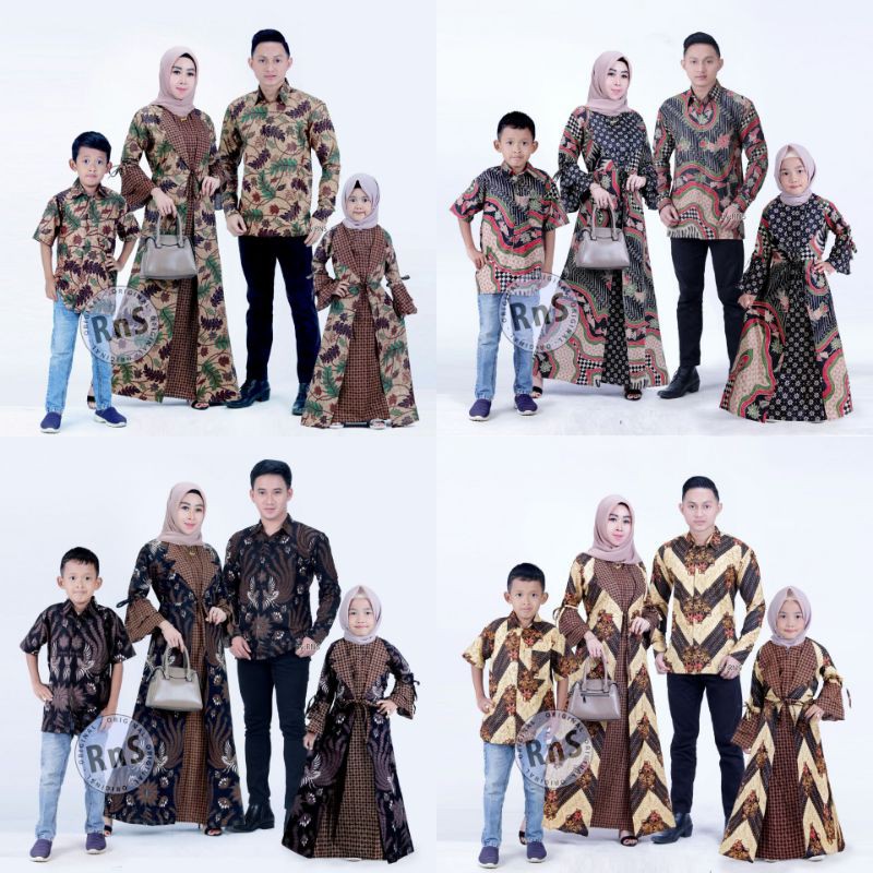 COUPEL GAMIS FAMILI Batik keluarga,SARIMBIT IBU AYAH DAN ANAK,BAJU COUPLE BATIK MURAH SERAGAM TRIBAL