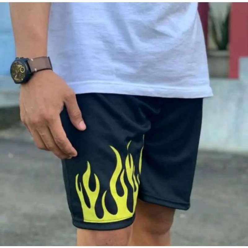 celana pendek/kolor/standart/ Boxer Unisex Paket 5 Pcs Celana Pendek Motif Api Cowok Cewek Anak Rema
