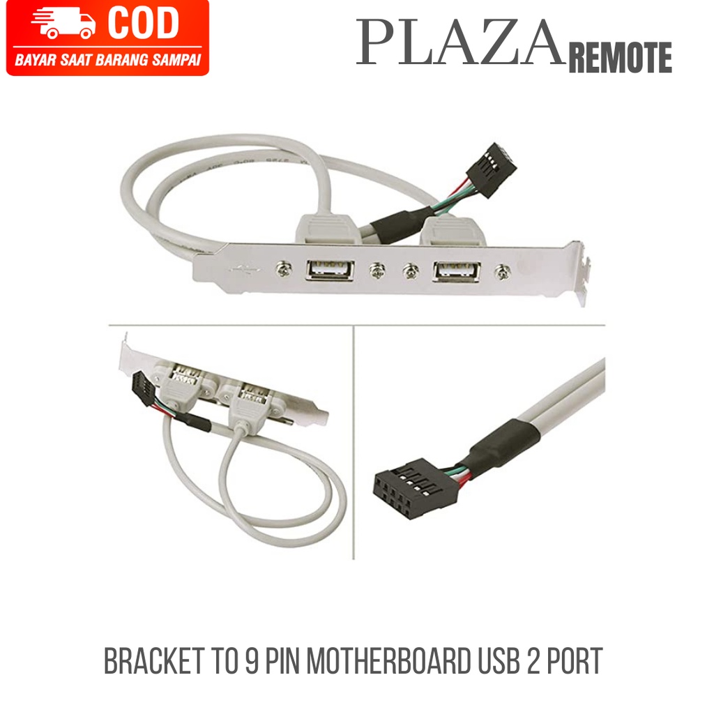 USB 2.0 Real Panel Expansion Bracket 9 pin motherboard 2 port 2.0