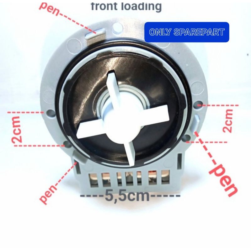 Dinamo Drain Pump Air mesin cuci LG WD-1070 WD-8070 F-1014NTGW Front Loading