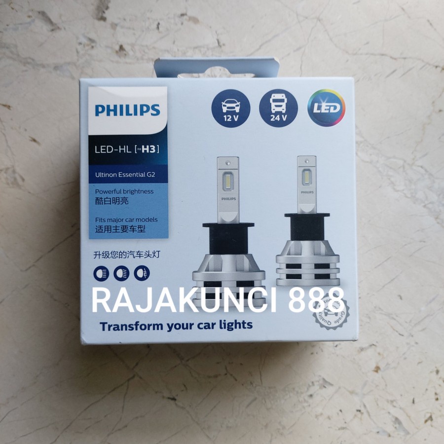 Philips Ultinon Essential G2 LED H3 6500K Bohlam mobil LED putih