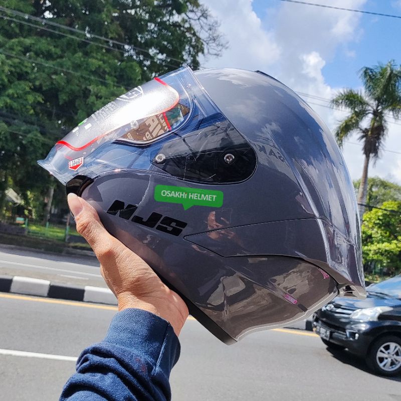 NJS KAIROZ Stone Grey Glossy | Solid SNI NJS HELMET