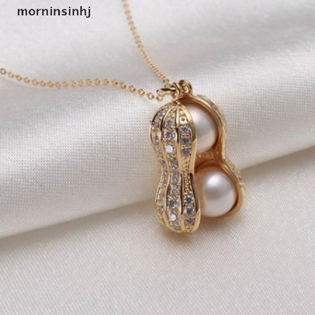 Mor Kalung Rantai Dengan Liontin Kacang Mutiara Untuk Wanita / Pesta Pernikahan