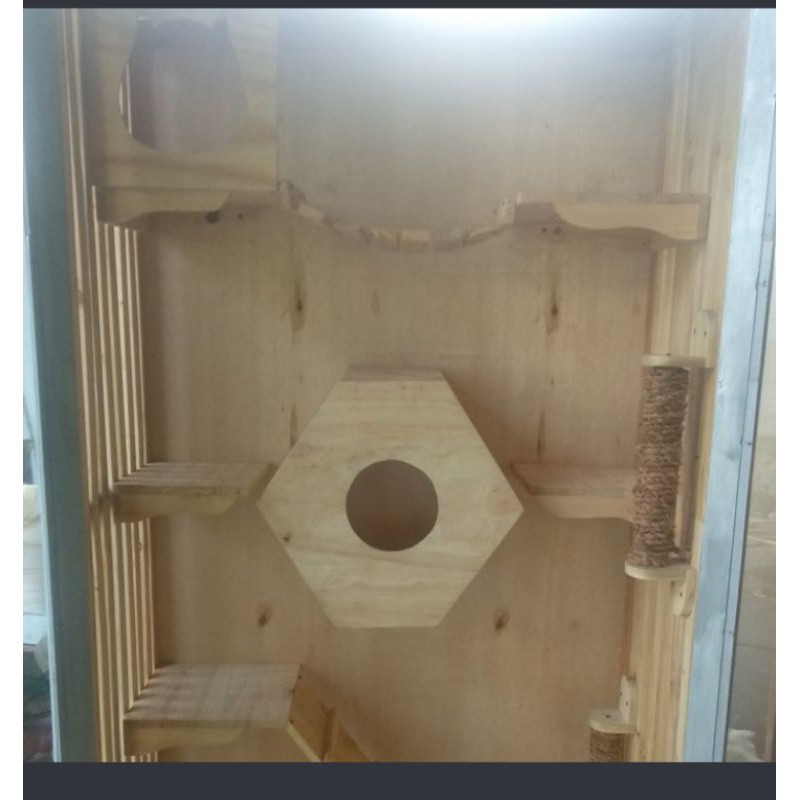 kandang kucing VIP / kandang kucing luxury kayu jati belanda