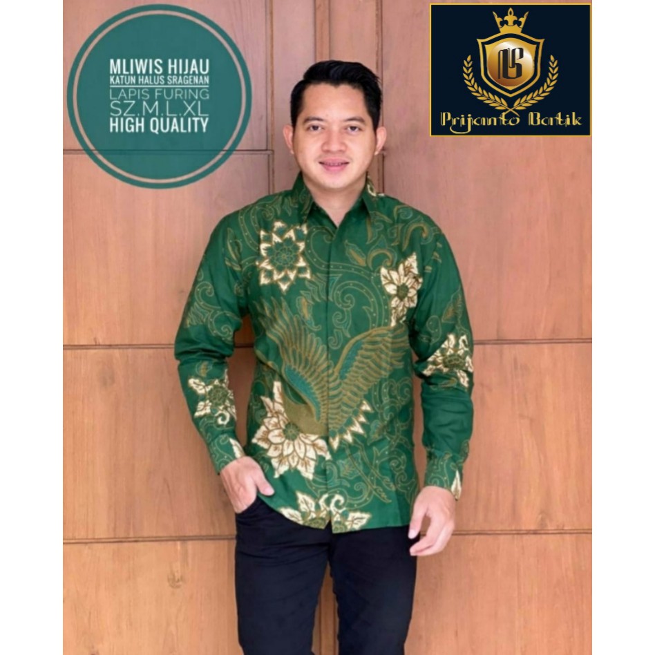 Mliwis Hijau KEMEJA BATIK PRIA SOLO LENGAN PANJANG LAPIS FURING ATASAN BATIK PREMIUM MODERN Prijanto CAKRABUANA SELING NAVY PRABU KUNING MERAK PUTIH SEGORO MLIWIS WULU GADING VIJAY 2 JIWAMUDA UWER MERAK SIDOMUKTI SOGAN BATIK SOLO AMANAH BATIKSOLOAMANAH