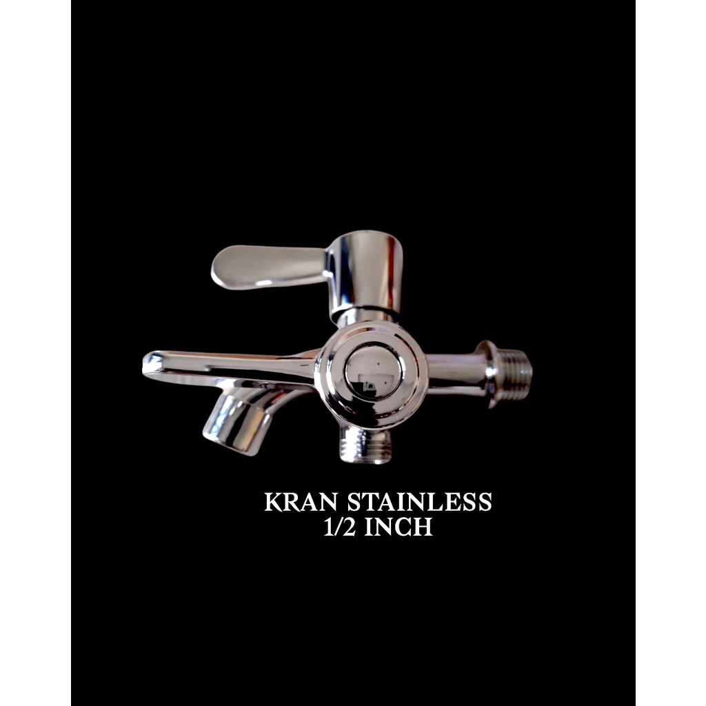 Shower Kamar Mandi Rainfall 8 inch Stainless Satu Set / Shower mandi Tanpa Bobok Gratis Kran Cabang 1/2inch