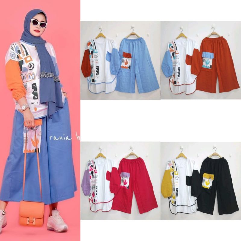 SET KULOT JUMBO NUMIA / PAKAIAN WANITA/ KULOT WANITA/ SETELAN WANITA