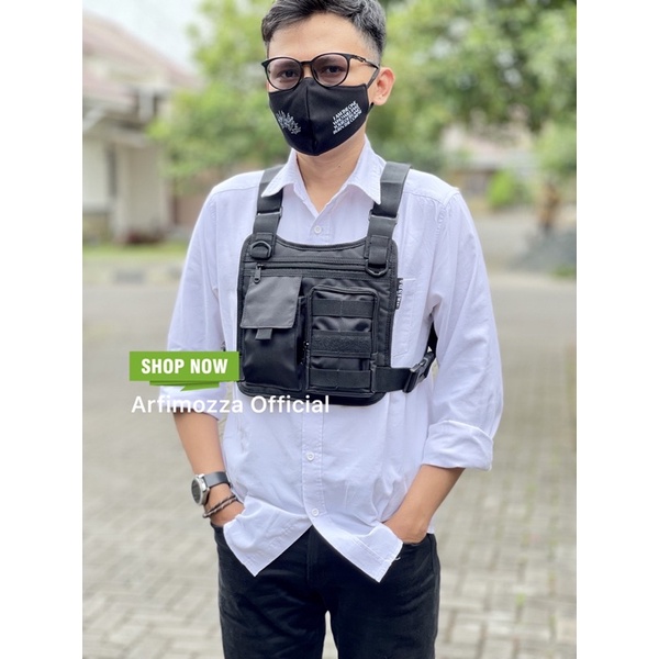 TAS DADA PRIA TERBARU CHEST RIG BAG ORIGINAL NEISDA BLACK V4