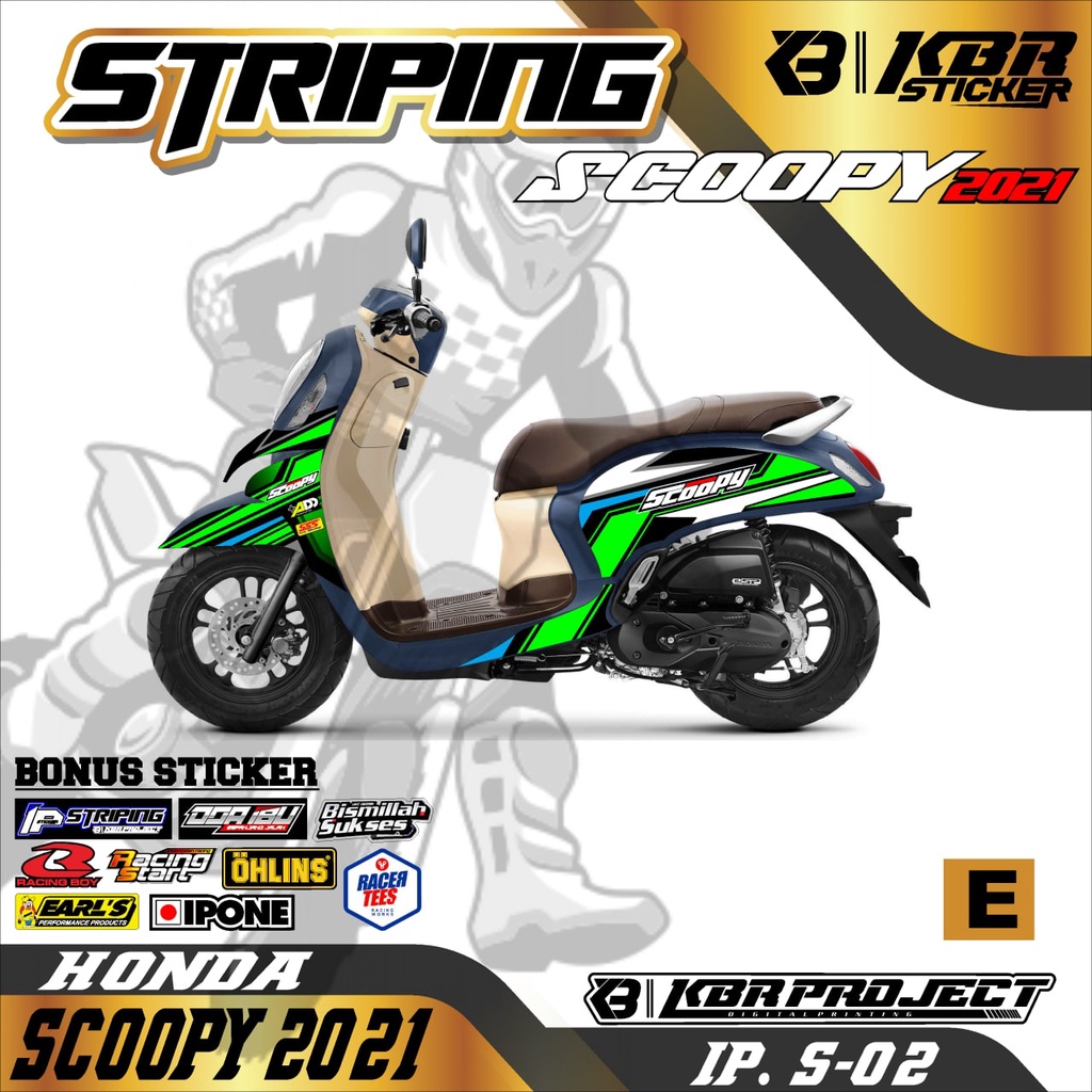 Striping SCOOPY 2021 (COD) Sticker Striping Motor Honda SCOOPY 2021 Semi Full List Variasi IP S-02 K