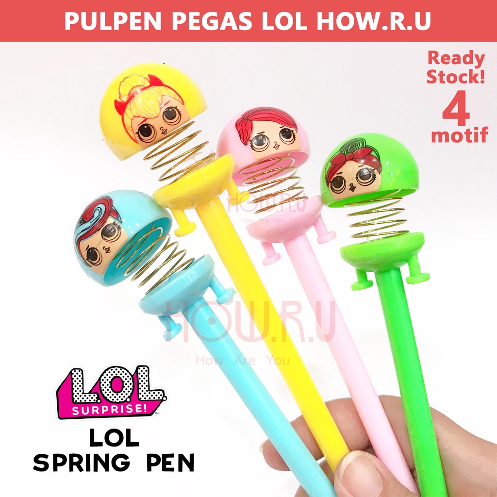 HOW.R.U | Pulpen / Bolpen Pegas Murah / Gel Spring LOL Rainbow 404