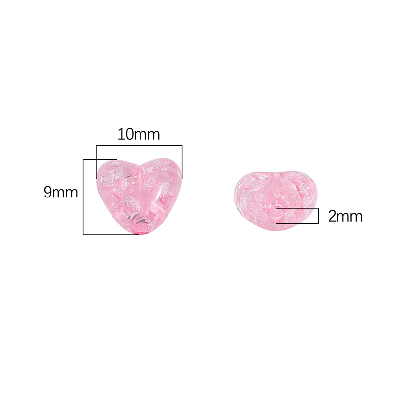 70pcs 10x9mm Manik-Manik Plastik Akrilik Bentuk Hati Untuk Aksesoris Gelang Kalung Anting