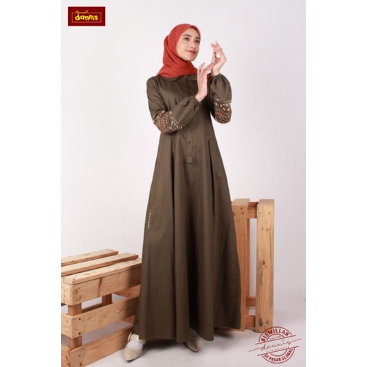 Abaya Dannis Terbaru A220404 free Masker Gamis cantik fashion Dress Muslimah busana