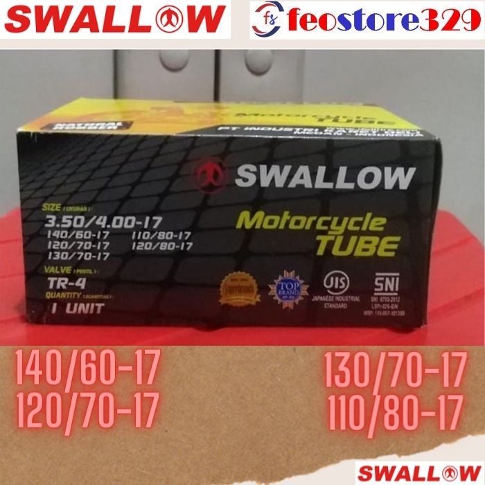 Ban Dalam Swallow 350/400-17 120/70-17 110/80-17 140/60-17 Velg Ring 17