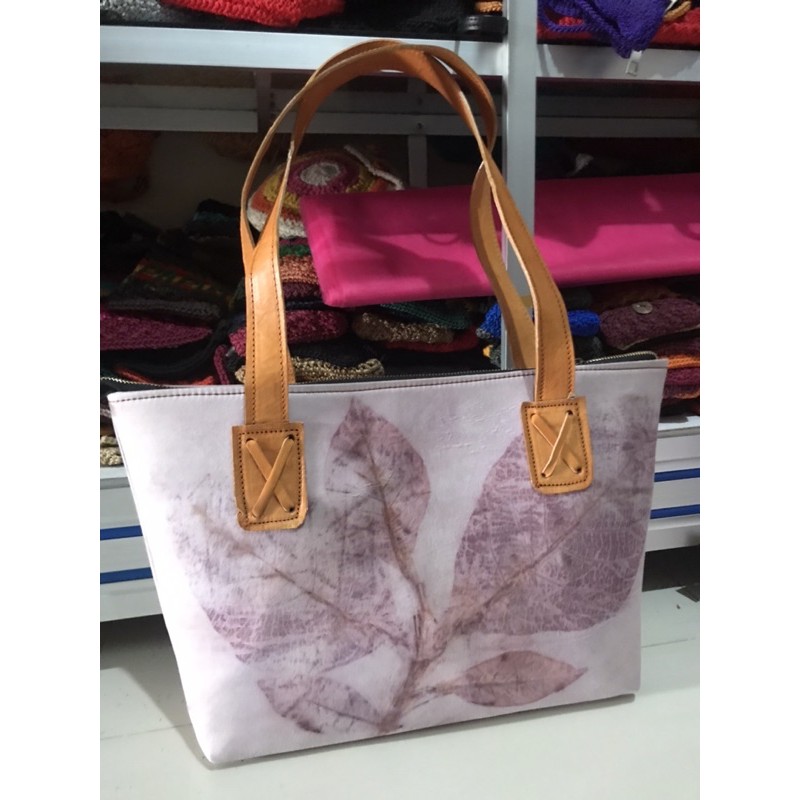 tas kulit ecoprint iner suede