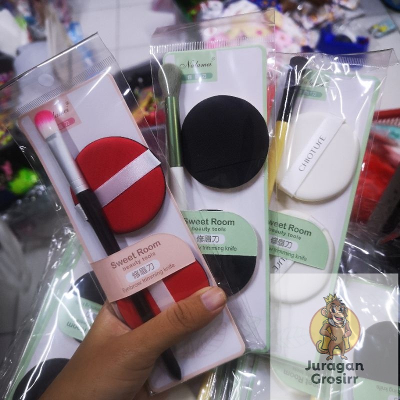 JG - SPON BEDAK - KUAS SET SEPON BEDAK + KUAS SET / SPONGE / SPONS BEDAK