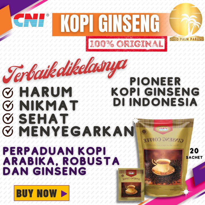 

DISKON - (BISA COD) Kopi Ginseng CNI Lebih Nikmat Lebih Harum Dan Menyegarkan Tubuh Anda