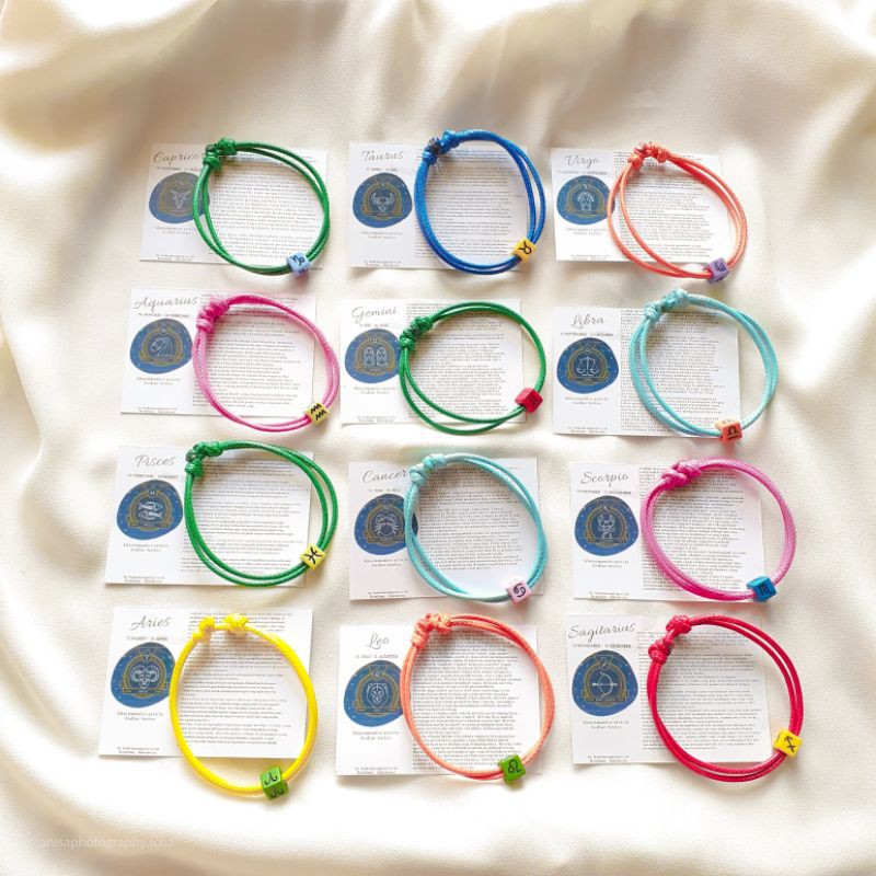 GELANG ZODIAC FULL COLOR | SUDAH TERMASUK PACKAGING | GELANG KADO ZODIAK