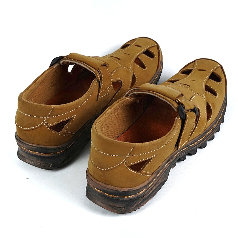 Sepatu Sandal Pria Kulit Asli Breathable Model Fisherman Original Handmade Moralist M302