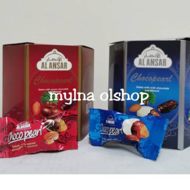 250 gr al ansar chocopearl coklat kurma isi almond madinah choco pearl murah 250 gr