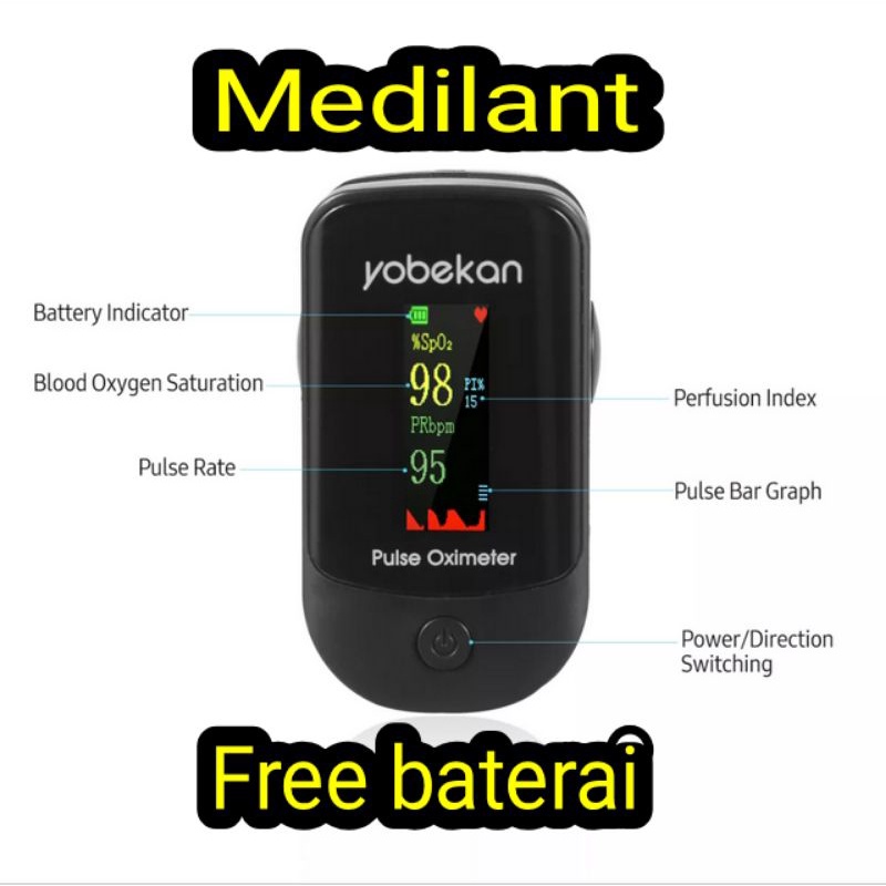 Pulse oximeter fingertip.. Oxymeter oxigen sp02 YOBEKAN