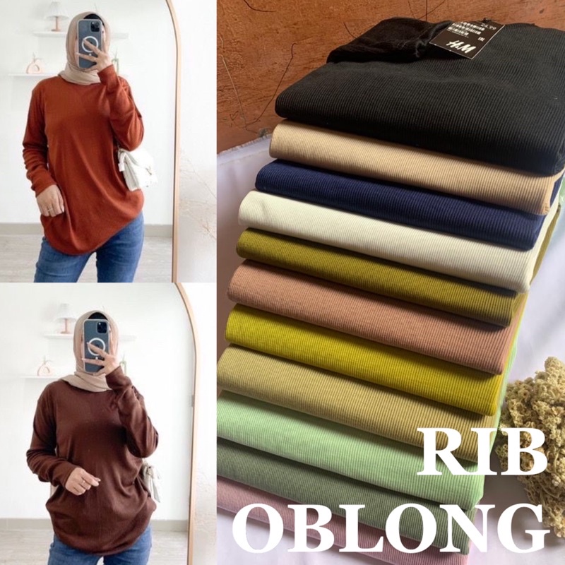 KAOS RIB OBLONG WS PREMIUM LENGAN PANJANG POLOS JUMBO ABG MELAR CABUT JARUM MURAH GROSIR PGMTA