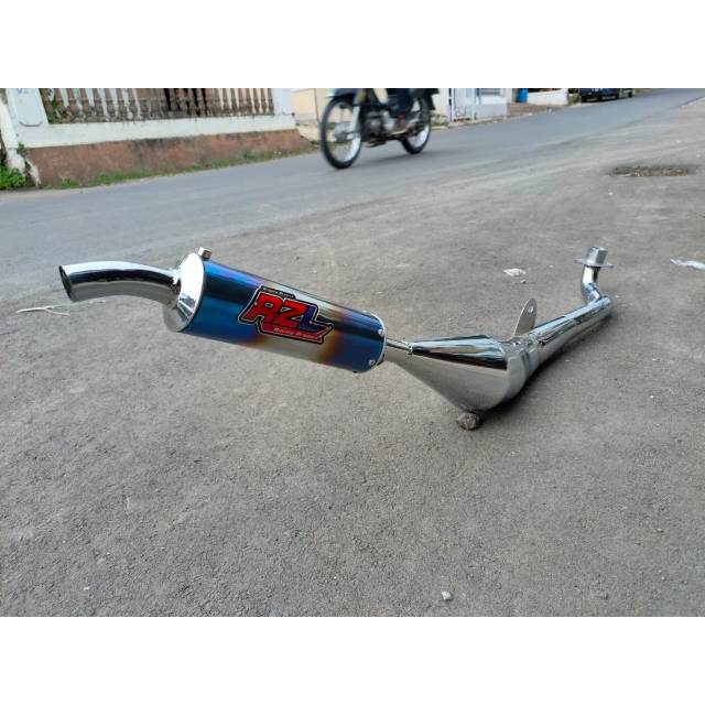 Knalpot fiz R crom ujung biru