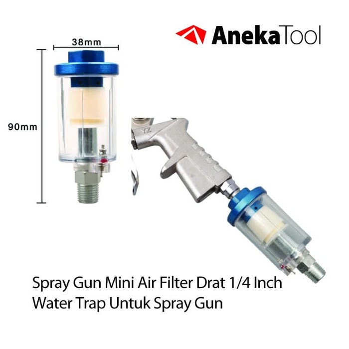 Jual spray gun mini air filter drat 1/4 inch water trap untuk spray gun