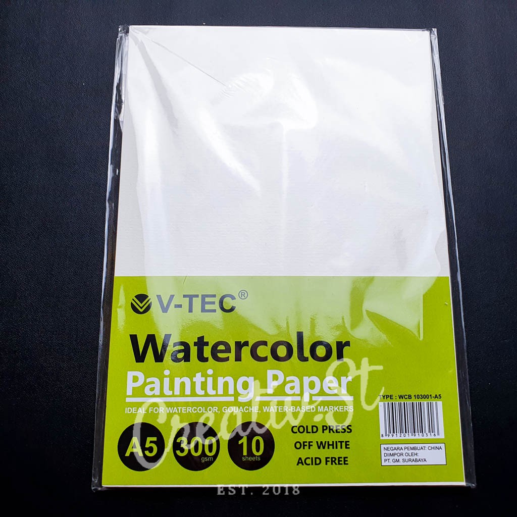 

V-TEC A5 Water Color Paper Sheets 300 Gsm Cold Press Watercolor 21 Cm X 15 Cm