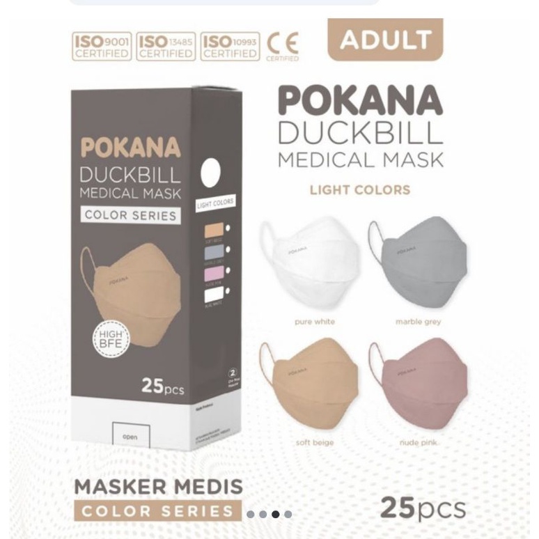 Masker Pokana Duckbill 4ply Earloop Surgical Face Mask Adult