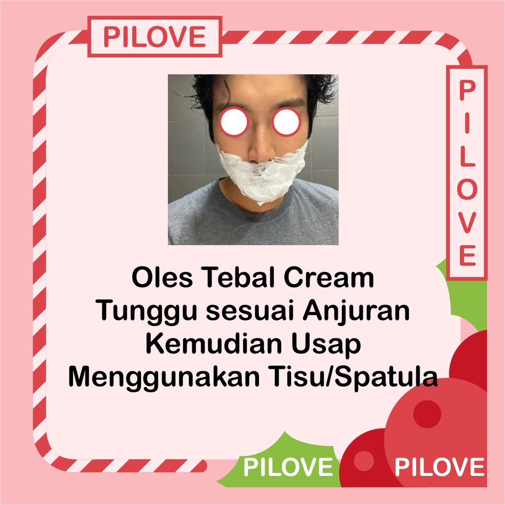 PILOVE - Obat Cream Krim Perontok dan Penghilang menghilangkan bulu Kumis Jenggot Ketiak Perontok bulu permanen ketiak ketek dan kemaluan Dada kaki tangan miss v kumis