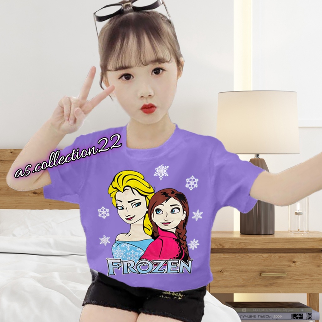 BAJU KAOS ANAK PEREMPUAN  FROZEN ELZA 1-10 TAHUN