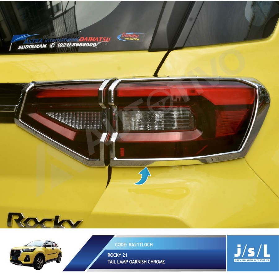 Tail Lamp Raize Rocky 2021 Garnish Belakang Chrome dan Hitam