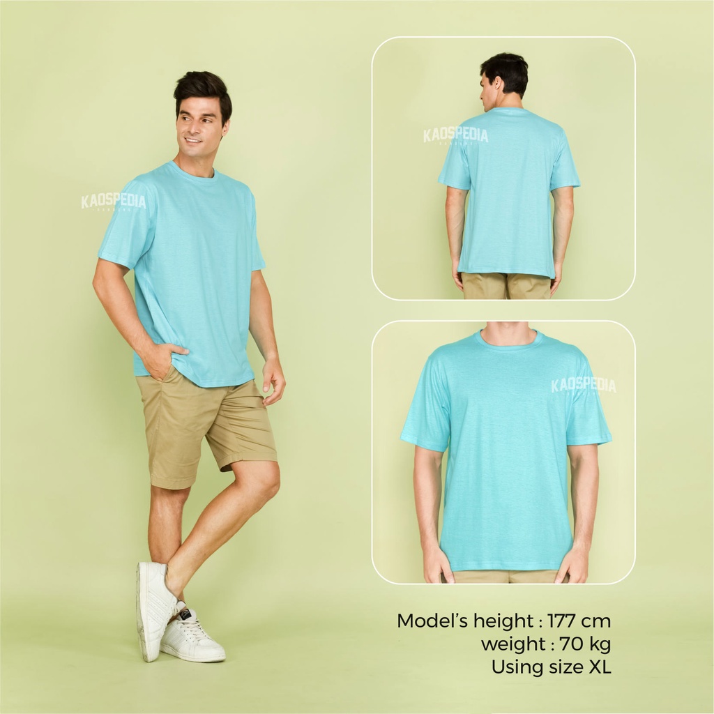 Kaos Polos Cotton Combed Lengan Pendek Premium 30s Pria Wanita Kaospedia Bandung-TURQOUISE BLUE
