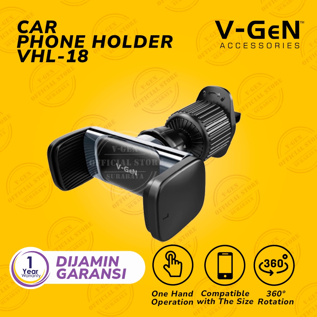 Dashboard Car Phone Air Vent Holder HP Mobil V-GeN VHL-18 Lubang AC