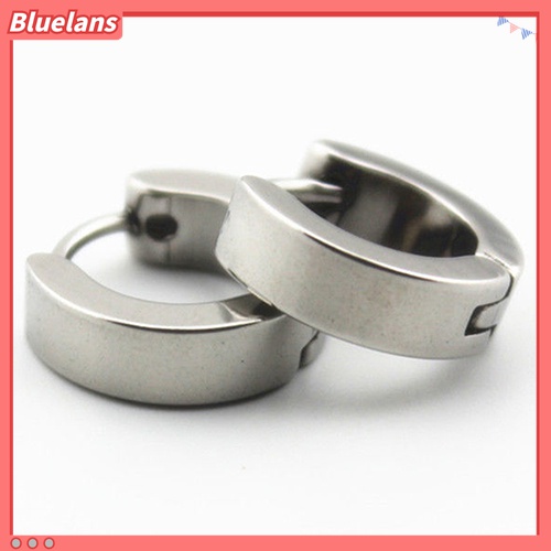 Anting Hoop Bahan Stainless Steel Gaya Punk Gothic Untuk Pria Dan Wanita