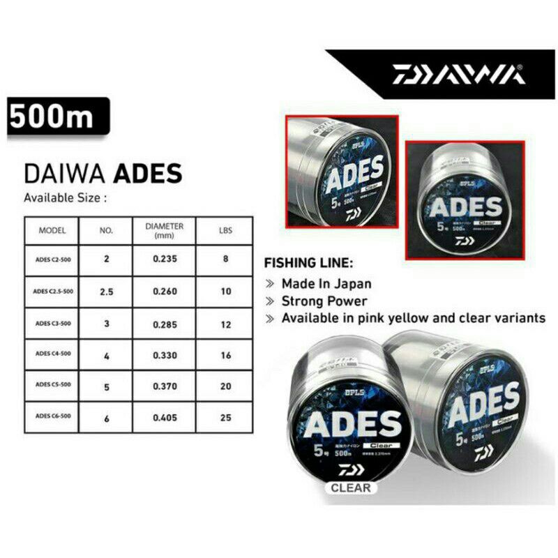 SENAR DAIWA ADES 500M/nylon/original